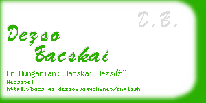 dezso bacskai business card